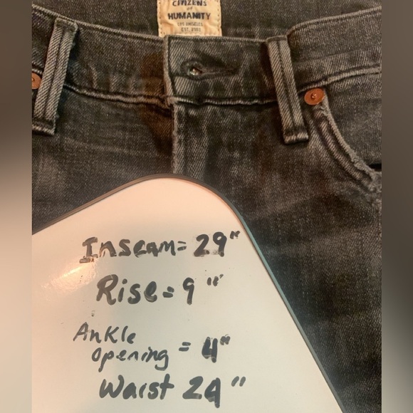 Citizens Of Humanity Rocket High Rise Skinny Jeans charcoal, black Size 24 goth - Picture 8 of 8